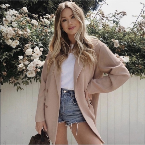 WILFRED Cherrelle Blazer Saville Brown Tan Double Breasted Aritzia XXS - Picture 3 of 12